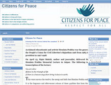 Tablet Screenshot of citizensforpeace.in